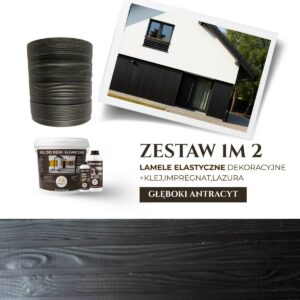 Zestaw Lamele Elastyczne Elewacyjne Głęboki Antracyt (m²)