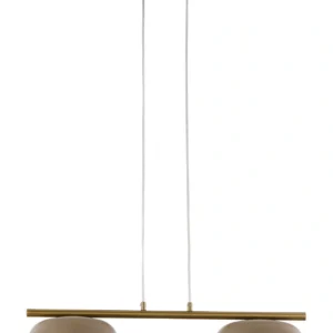Lampa wisząca OLAF 2 – ciepły beż RAL 1019/złoty szczotkowany