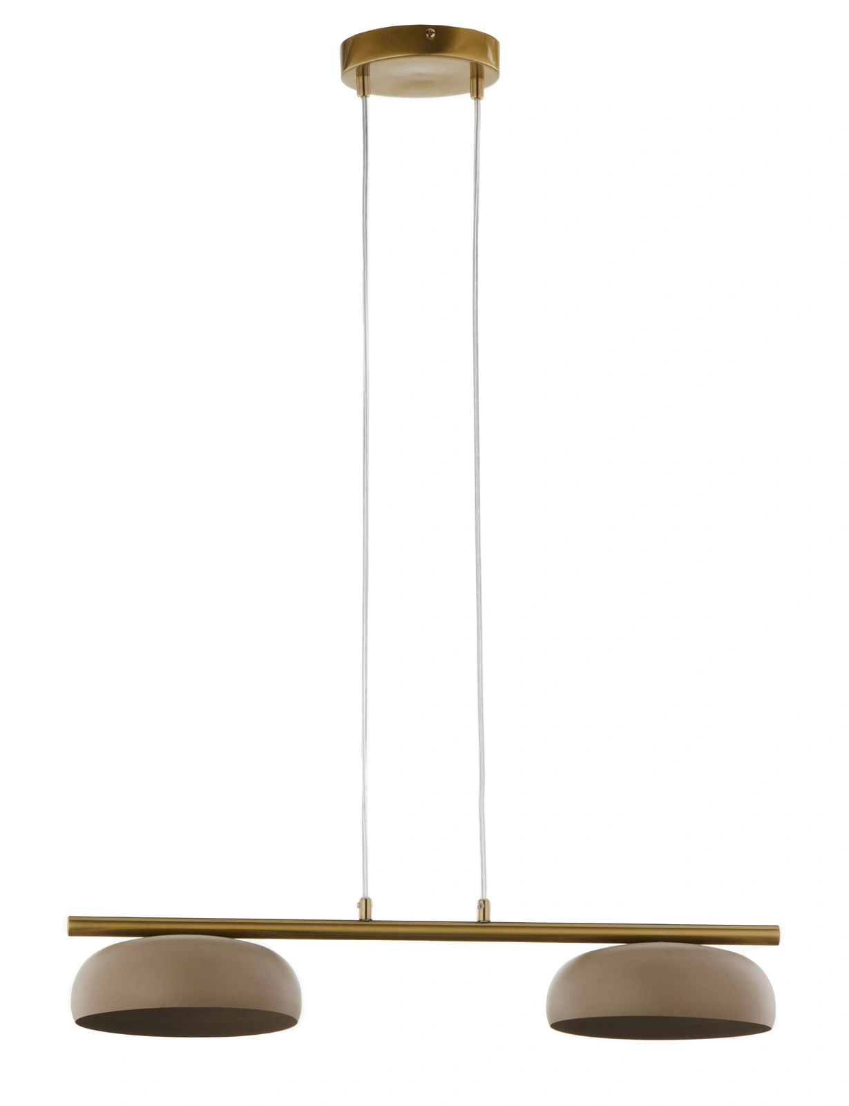 Lampa wisząca OLAF 2 – ciepły beż RAL 1019/złoty szczotkowany
