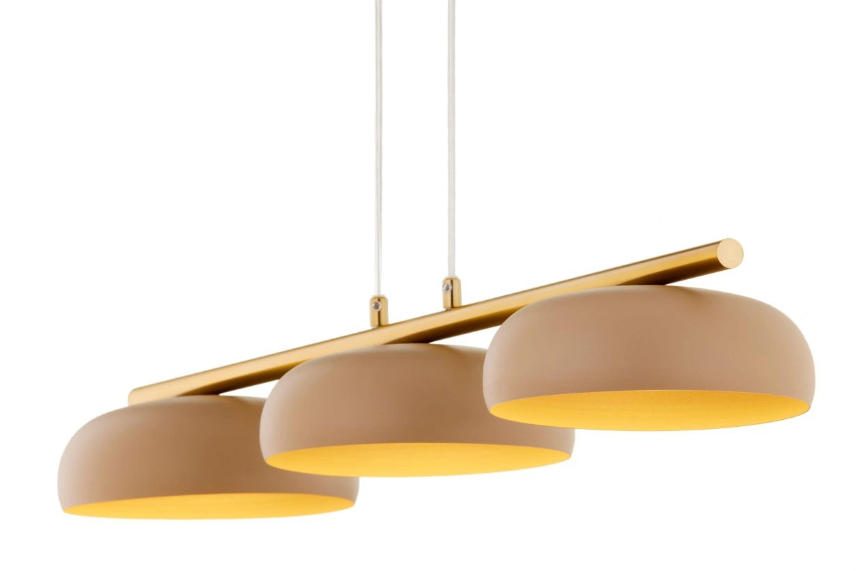 Lampa wisząca OLAF 3 – ciepły beż RAL 1019/złoty szczotkowany - obrazek 2