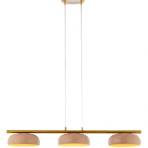 Lampa wisząca OLAF 3 – ciepły beż RAL 1019/złoty szczotkowany