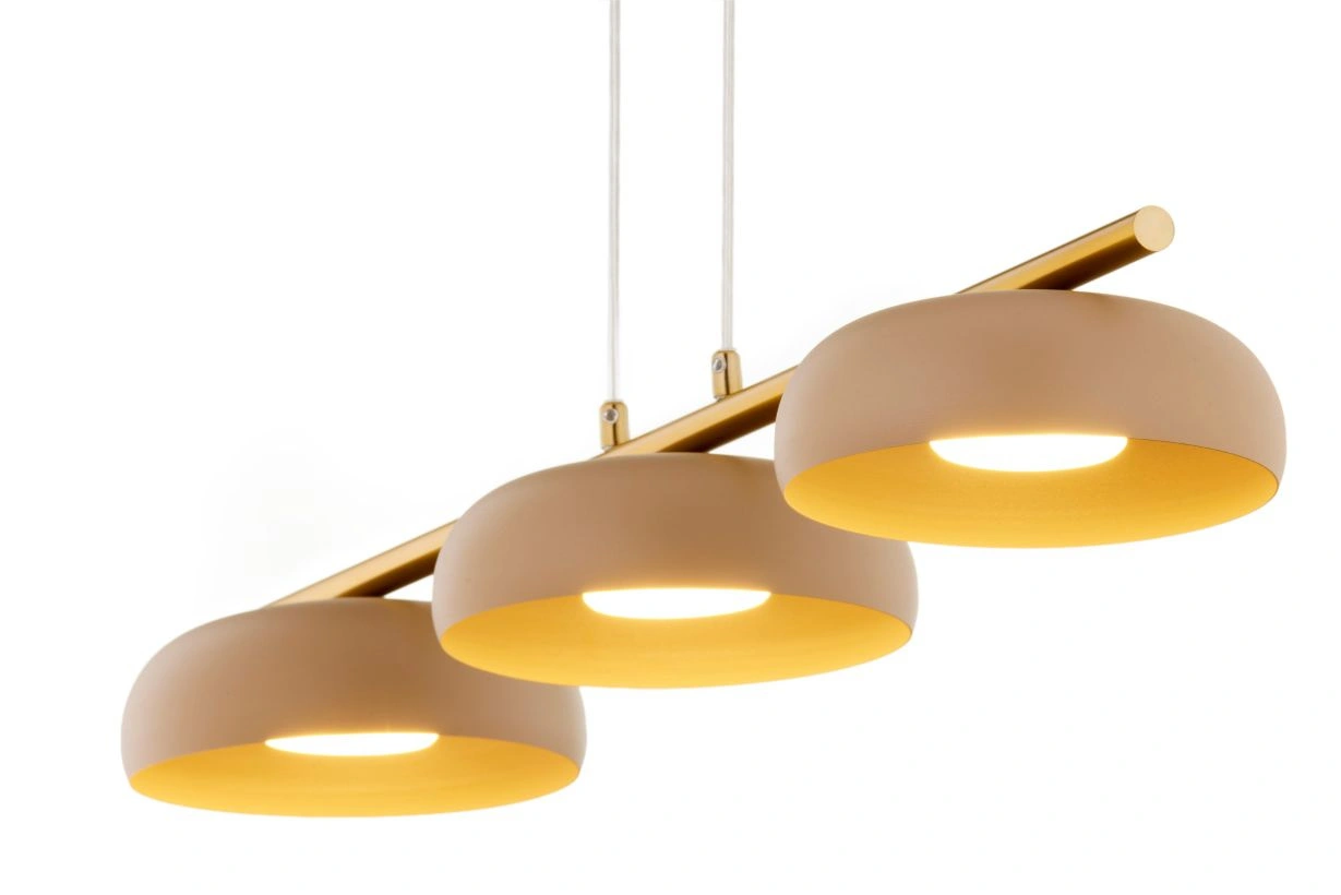 Lampa wisząca OLAF 3 – ciepły beż RAL 1019/złoty szczotkowany - obrazek 4