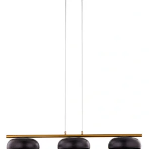 Lampa wisząca OLAF 3 – czarny RAL 9005/złoty szczotkowany