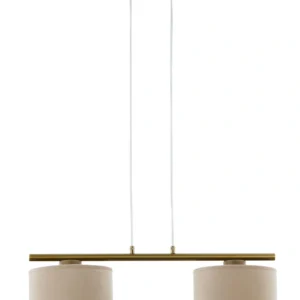 Lampa wisząca ARIEL 2 – ciepły beż RAL 1019/złoty szczotkowany