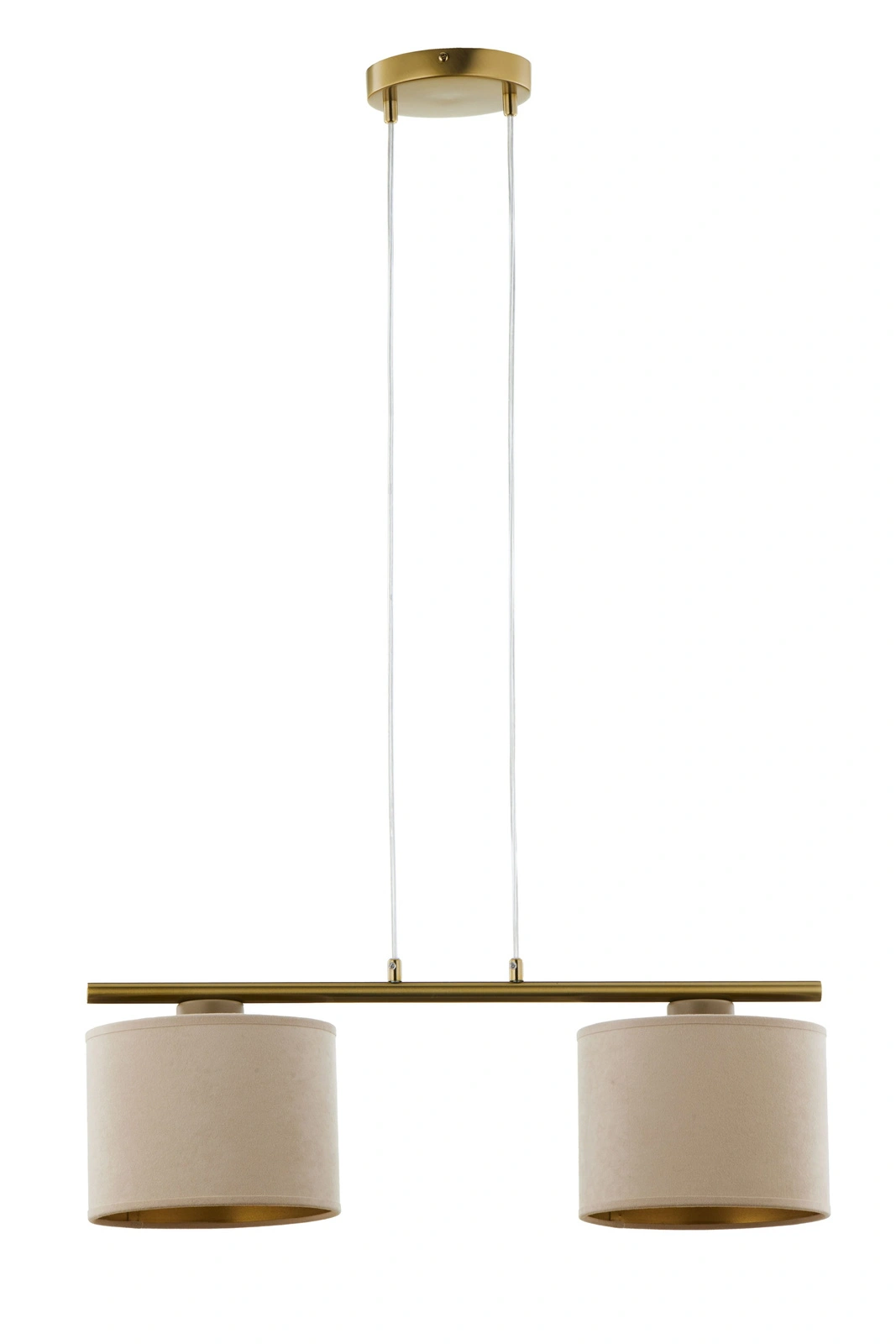 Lampa wisząca ARIEL 2 – ciepły beż RAL 1019/złoty szczotkowany