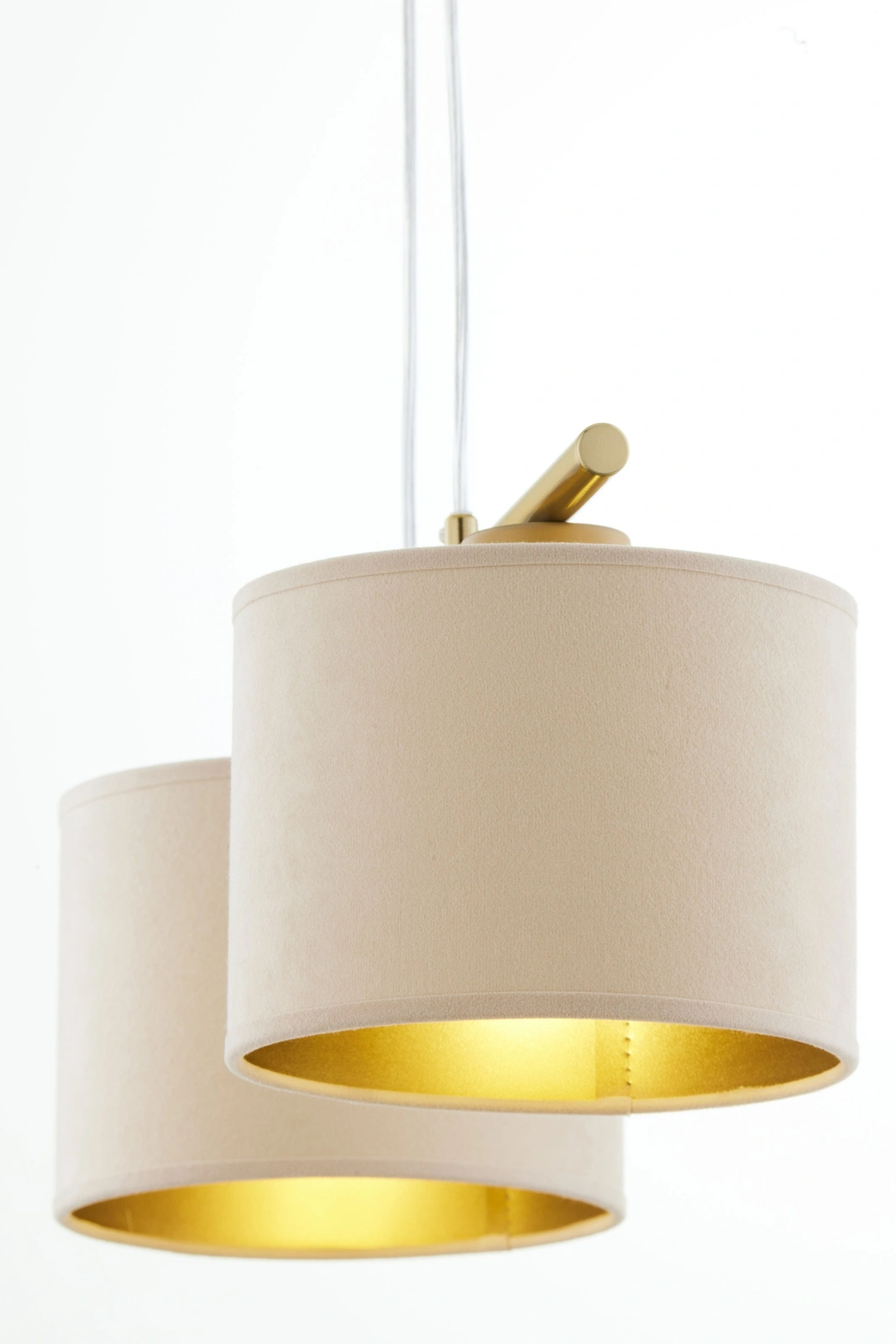 Lampa wisząca ARIEL 2 – ciepły beż RAL 1019/złoty szczotkowany - obrazek 2