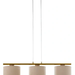 Lampa wisząca ARIEL 3 – ciepły beż RAL 1019/złoty szczotkowany