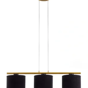 Lampa wisząca ARIEL 3 – czarny RAL 9005/złoty szczotkowany