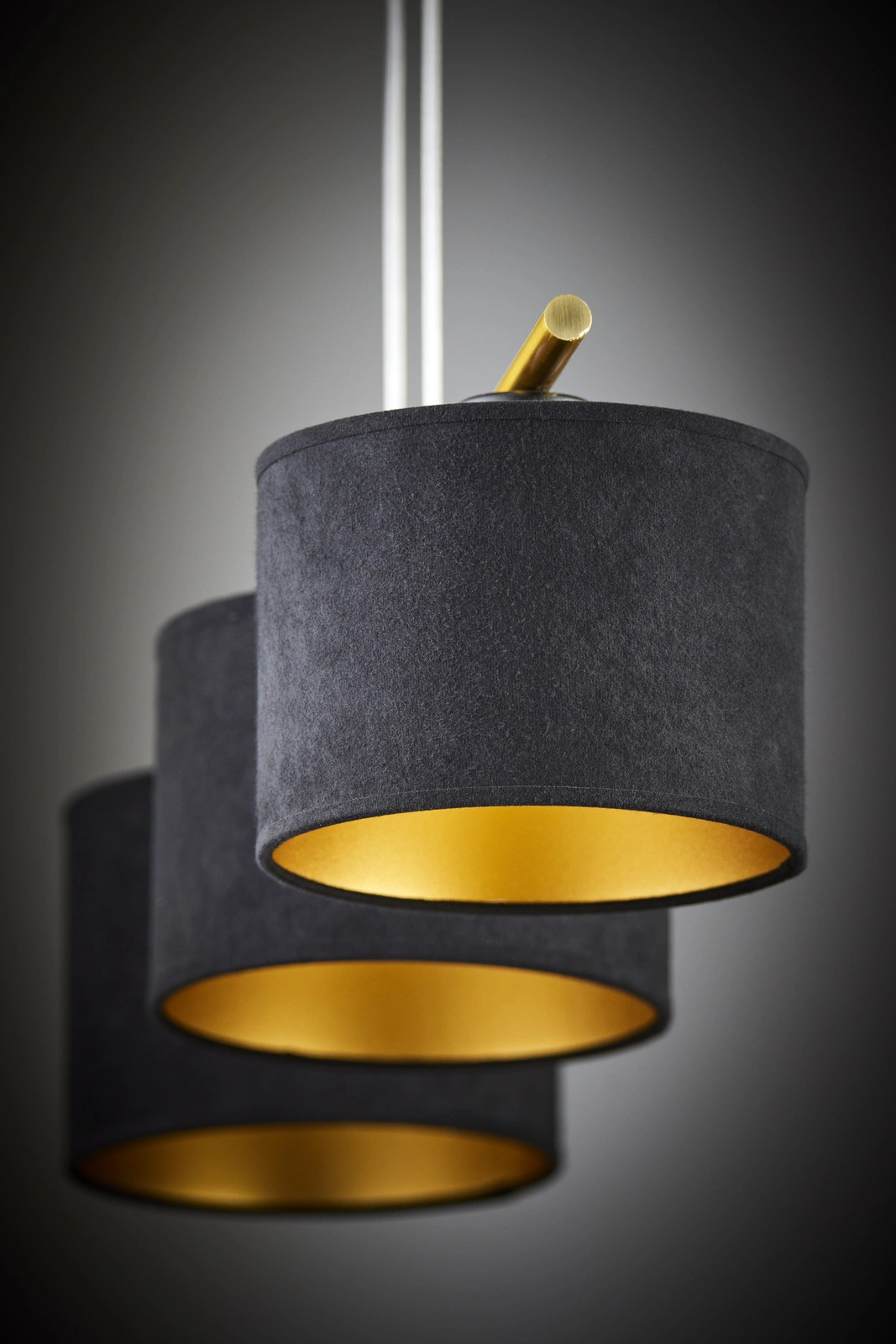 Lampa wisząca ARIEL 3 – czarny RAL 9005/złoty szczotkowany - obrazek 2