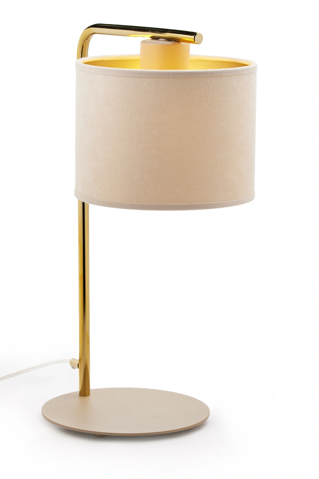 Lampka ARIEL – ciepły beż RAL 1019/złoty szczotkowany